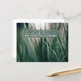 "Min önskan att lyckas" Motiveringsbekräftelse Vykort