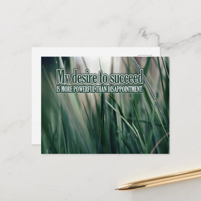 "Min önskan att lyckas" Motiveringsbekräftelse Vykort (Fram/Back In Situ)