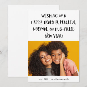 Min önskan för 2021  Svart fottext Gott nytt år Julkort