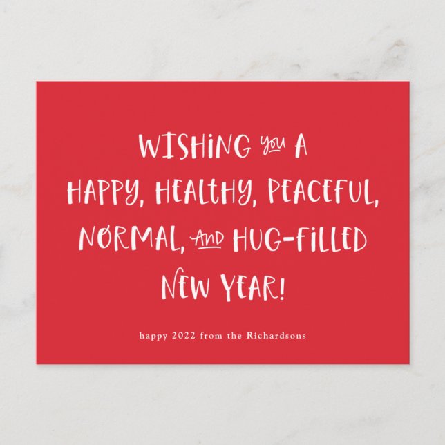 Min önskan för 2022 | Red Gott nytt år Helg Vykort (Framsida)
