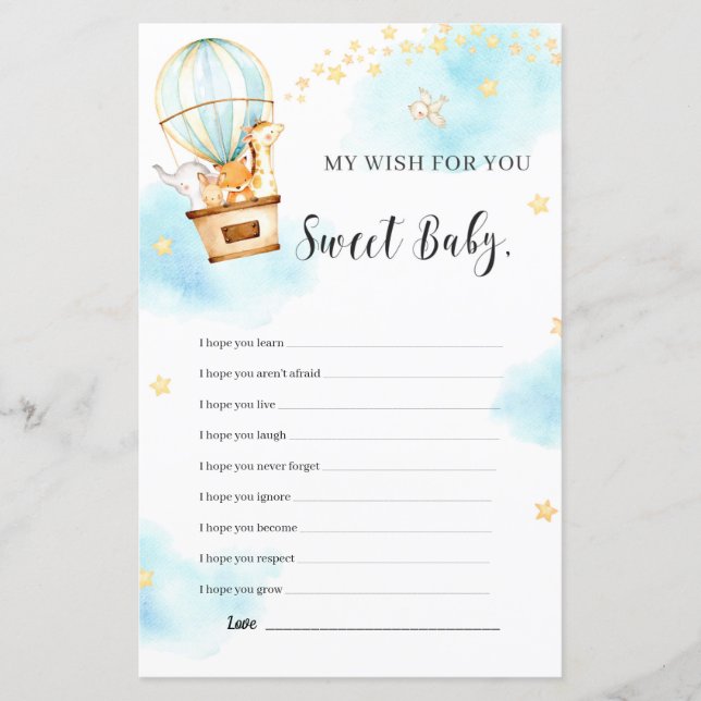 Min önskan till dig Baby Shower-jaktdjur (Framsida)