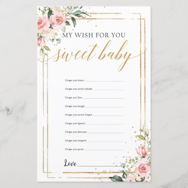 Min önskemål för baby-spel  rosa blommigt guld (Framsida)