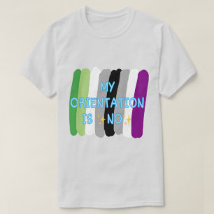 "Min orientering är nej" Aromantisk Ace Pride Shir T Shirt