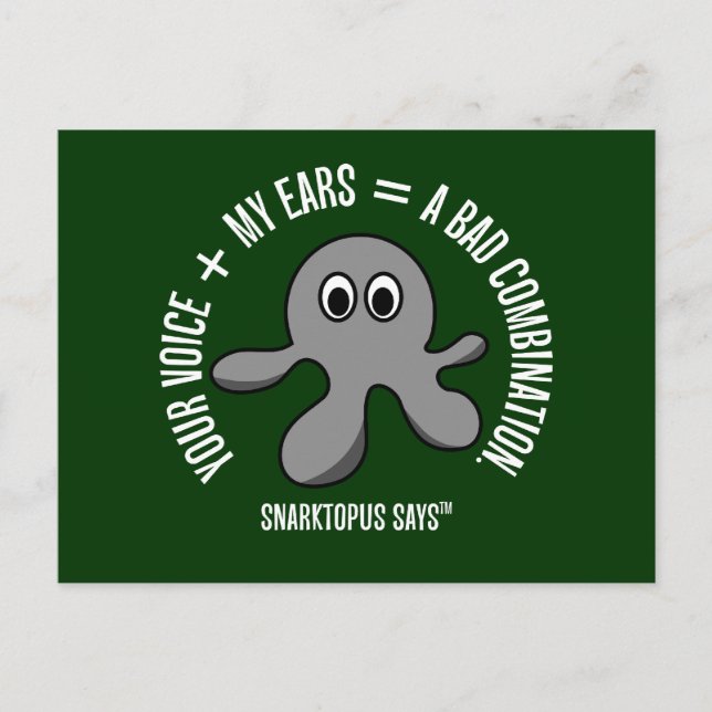 Min öron blöder när jag hör dig tala vykort (Framsida)