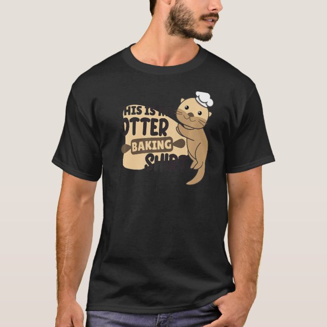 Min Otter Baking Funny Otter Pun T Shirt (Framsida)