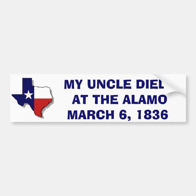 MIN PÅ ALAMO - 1836 FÖR UNCLE DÖ BILDEKAL (Framsidan)