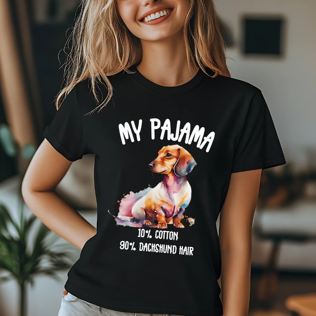 Min Pajama: 10 % bomull, 90 % Dachshund Hair T Shirt (Skapare uppladdad)