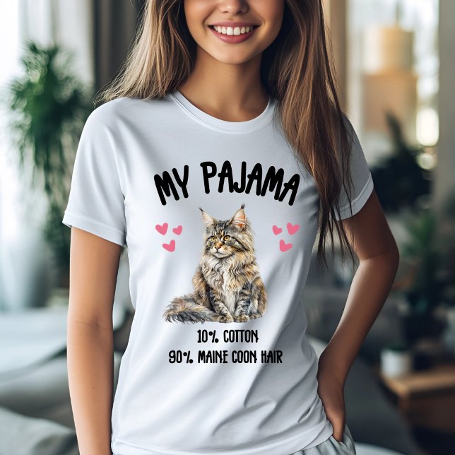Min Pajama: 10 % bomull, 90 % Maine Coon Hair T Shirt (Skapare uppladdad)