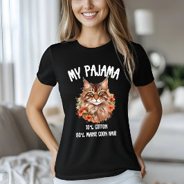 Min Pajama Maine Coon-Blommigt T Shirt