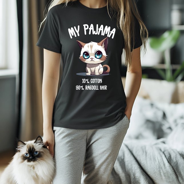 Min Pajama Ragdoll Cat Humor T Shirt (Skapare uppladdad)