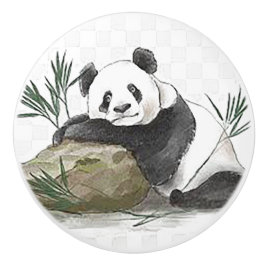 Min Panda Ceramic Knob Door Drag Knopp