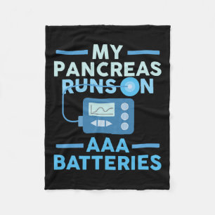 Min pankreas Springa på Aaa- batterier typ 1- diab Fleecefilt