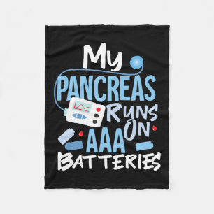 Min pankreas Springa på Aaa- batterier typ 1- diab Fleecefilt