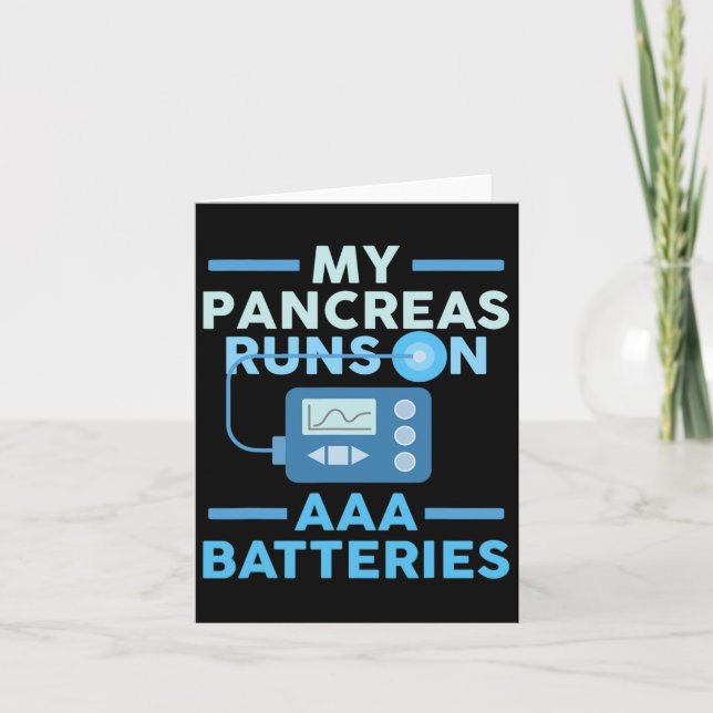 Min pankreas Springa på Aaa- batterier typ 1- diab Kort (Framsida)
