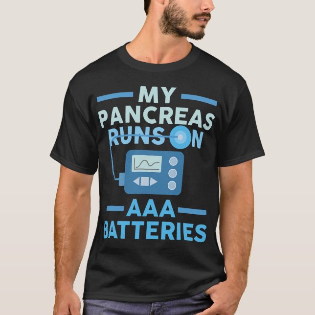 Min pankreas Springa på AAA- diabetes typ 1 T Shirt (Framsida)