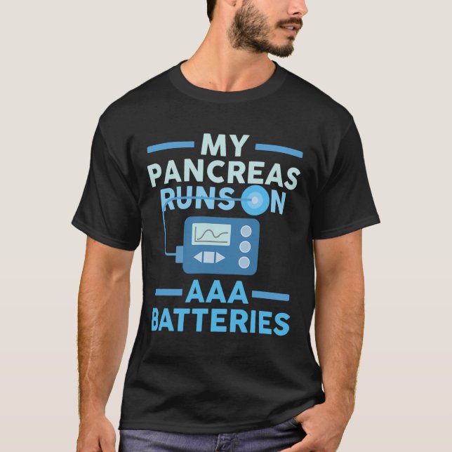 Min pankreas Springa på AAA- diabetes typ 1 T Shirt (Framsida)