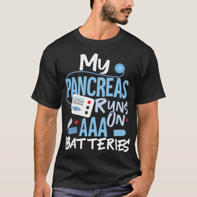 Min pankreas Springa på AAA- diabetes typ 1 T Shirt (Framsida)