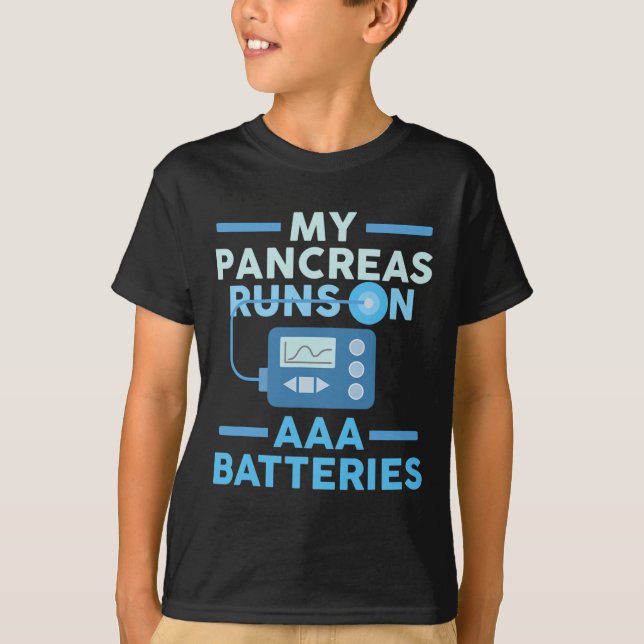 Min pankreas Springa på AAA- diabetes typ 1 T Shirt (Framsida)