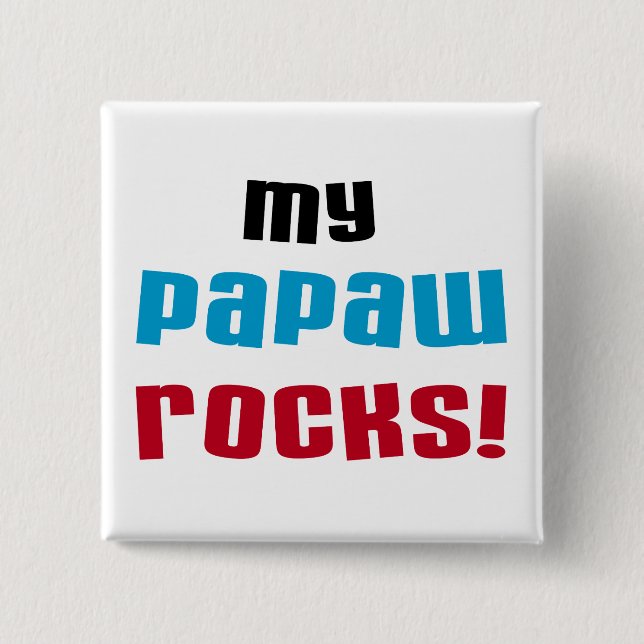 Min Papaw vaggar T-tröja och gåvor Knapp (Framsida)