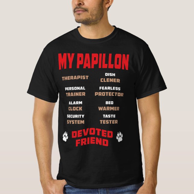 Min Papillon Hund Devoted Friend Gift T Shirt (Framsida)