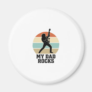 Min pappa älskar vintage gitarr solnedgång skjorta magnet