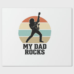Min pappa älskar vintage gitarr solnedgång skjorta presentpapper