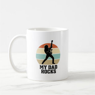 Min pappa älskar vintage gitarr solnedgång skjortd kaffemugg