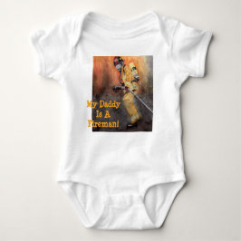 Min pappa är brandman Ekologisk baby överallsprese T Shirt