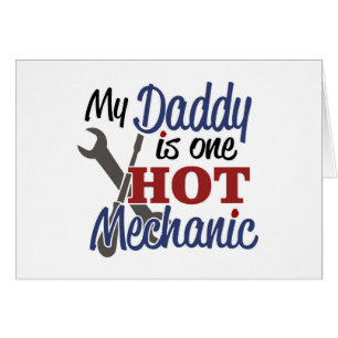 Min pappa är en hett mekaniker hälsningskort