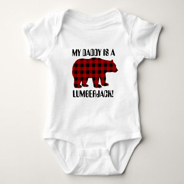 Min pappa är en lumberjack unisex baby t-shirt (Framsida)