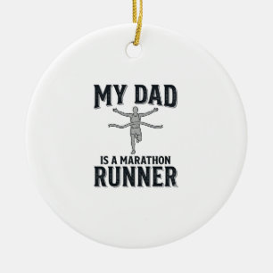 Min pappa är en maratonlöpare Vintage tröjd design Julgransprydnad Keramik