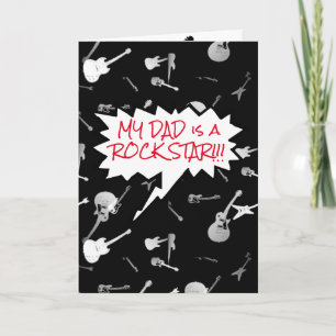 Min Pappa är en Rockstjärna Guitars innanför Hälsn Kort