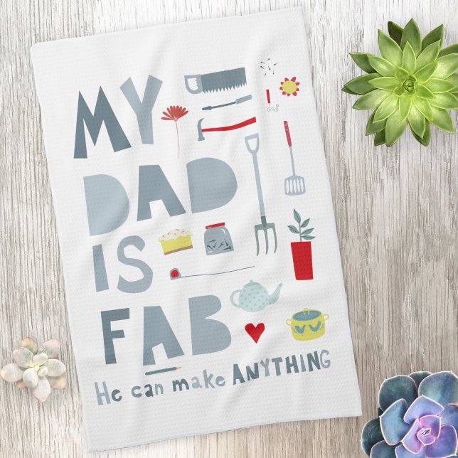 Min Pappa är Fab Kökshandduk (My Dad is Fab kitchen tea towel)