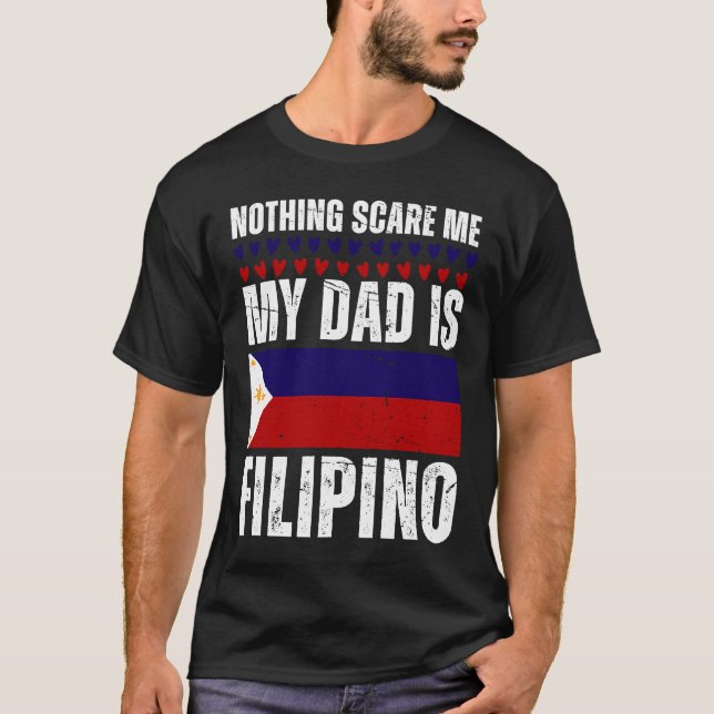 Min Pappa är filippinfilippinskt Pride Flagga Heri T Shirt (Framsida)