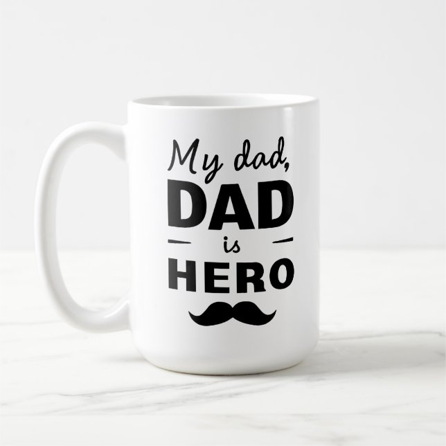 Min Pappa är Hero - djärv Fars dag-typografi Kaffemugg (Vänster)