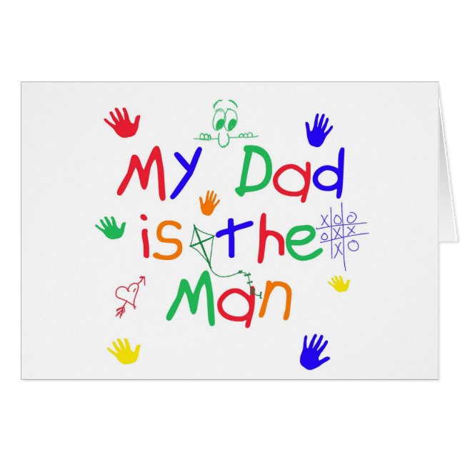 Min Pappa är mannen | Fars dag från Young Child Hälsningskort (Framsidan Horizontal)