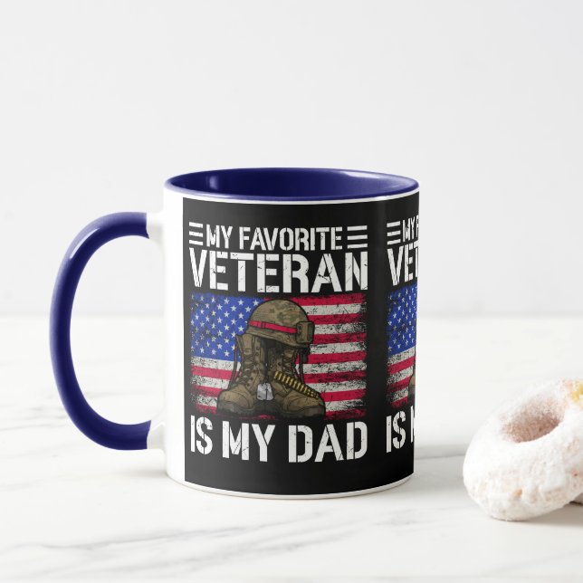 Min pappa är min favoritveteran Militäre farpresen Mugg (Med munk)