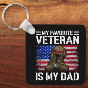 Min pappa är min favoritveteran Militäre farpresen Nyckelring