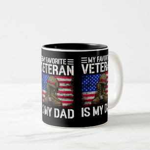 Min pappa är min favoritveteran Militäre farpresen Två-Tonad Mugg