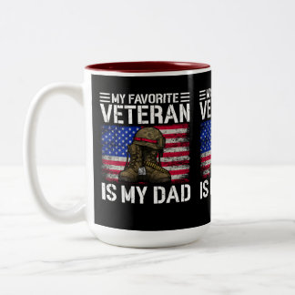 Min pappa är min favoritveteran Militäre farpresen Två-Tonad Mugg