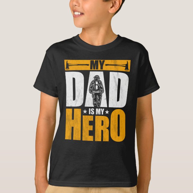 Min Pappa är min Hero - brandman T Shirt (Framsida)