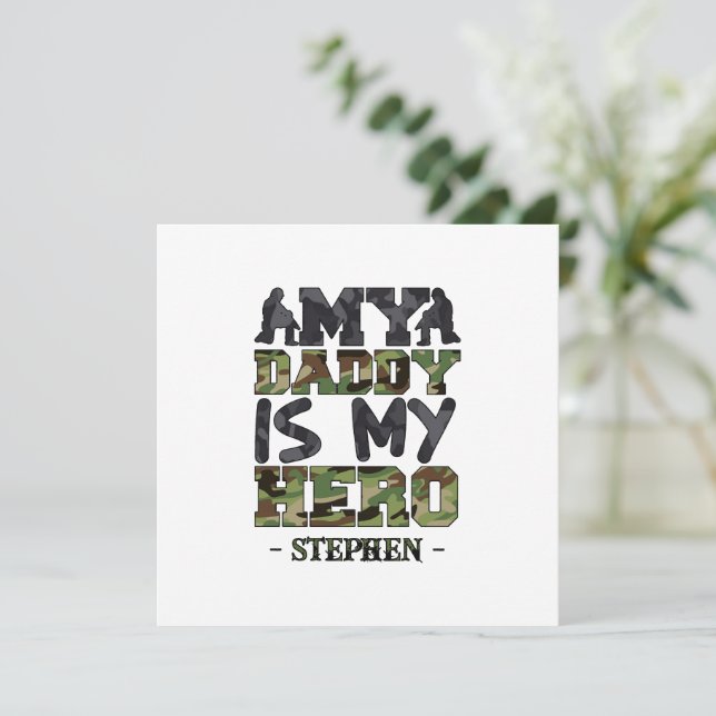 Min pappa är min Hero - Camouflage Lettering (Stående Fram)