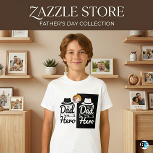 Min Pappa är min Hero Fars dag Speciell med foto T Shirt