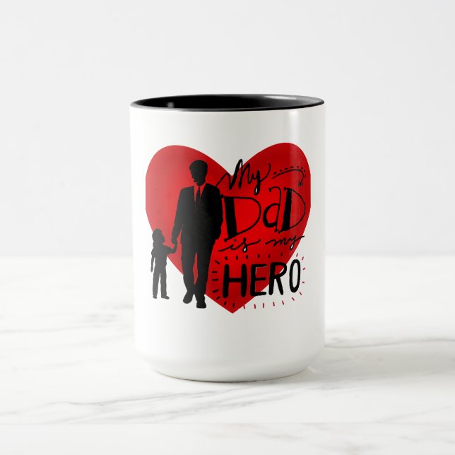 Min Pappa är min Hero: Heartfilt Tribute Silhouett Mugg (Center)
