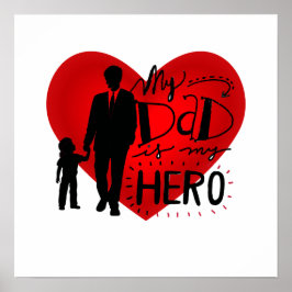Min Pappa är min Hero: Heartfilt Tribute Silhouett Poster