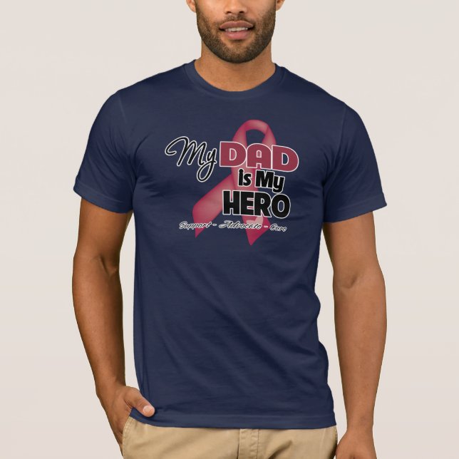 Min pappa är min hjälte - åtskillig Myeloma Tee (Framsida)
