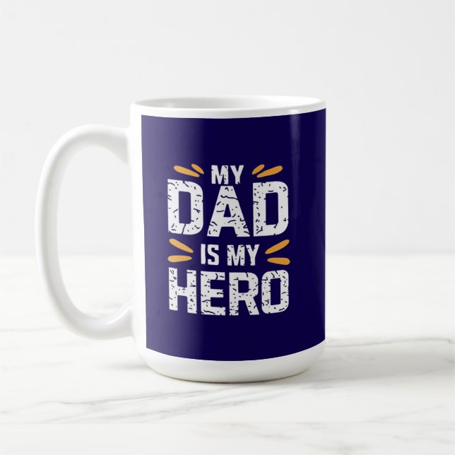 Min pappa är min hjälte  kaffemugg (Vänster)