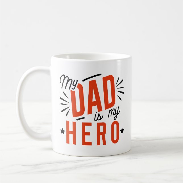 Min pappa är min hjälte kaffemugg (Vänster)
