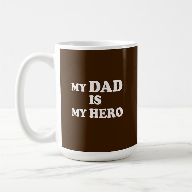 Min pappa är min hjälte kaffemugg (Vänster)