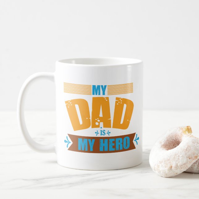 Min Pappa Är Min Hjälte Mugg – Bästa Pappa Någonsi (Med munk)